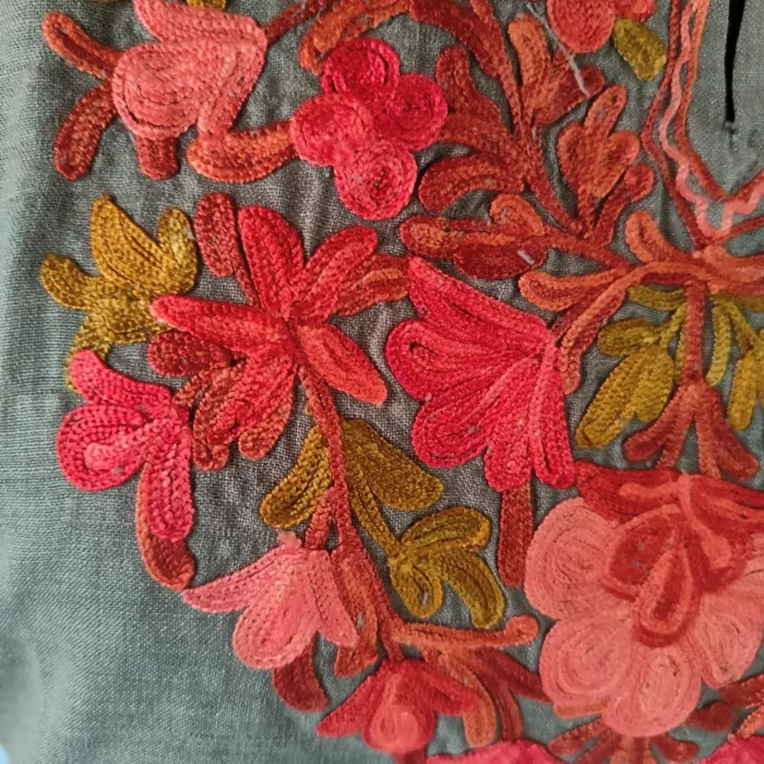 Keshir Cotton Aari Embroidery Feroza Kurti Set for Teens (12-13 Years) - Image 3
