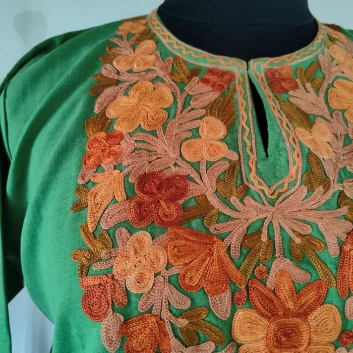 Inaya Cotton Keshir Aari Embroidery Kurti Set for Teenage Girl (10-11 Year) - Image 3