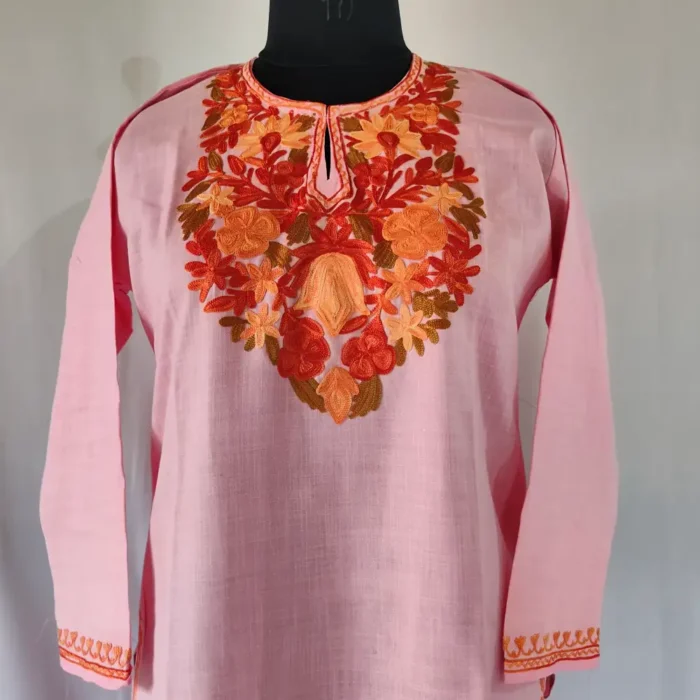 Zoon Koshur Aari Embroidery Cotton Kurti Set for Teenage Girl (10-11 years) - Image 2