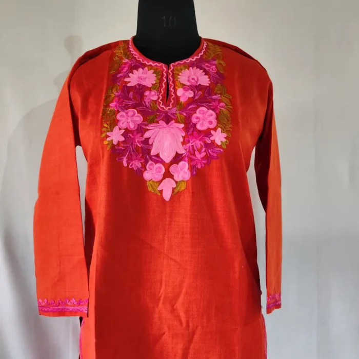Tabinda Keshir Cotton Aari Embroidery Kurti Set for Small Girl (10-11 years) - Image 2