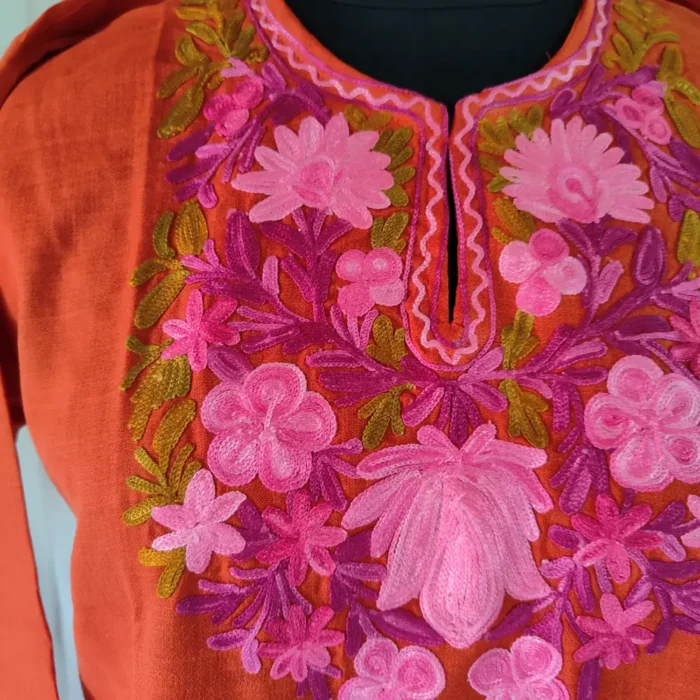 Tabinda Keshir Cotton Aari Embroidery Kurti Set for Small Girl (10-11 years) - Image 3