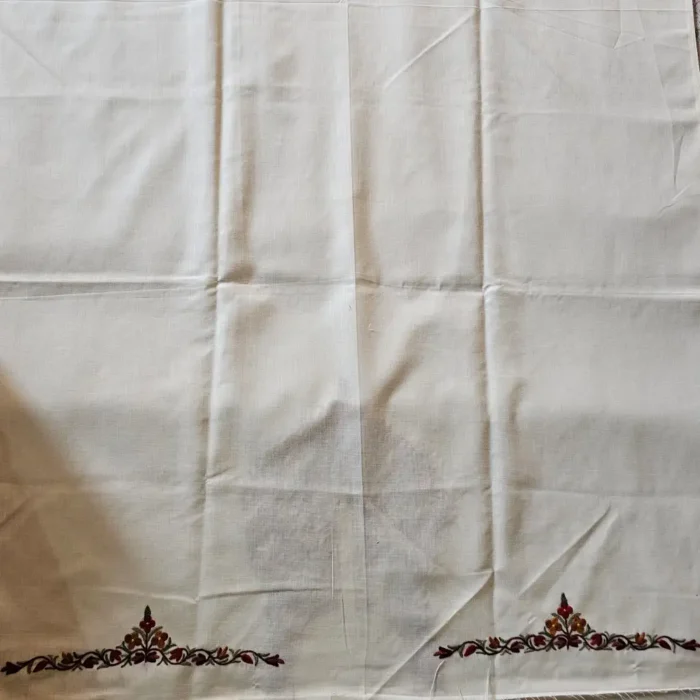 Creamy 2PC Kashmiri Ruby Cotton Suit With Hand Aari work- Zohra - Image 4
