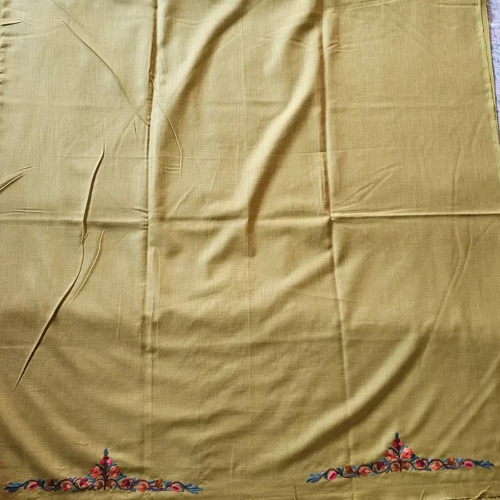 Olive Geen 2PC Kashmiri Ruby Cotton Suit With Hand Aari work- Zohra - Image 4
