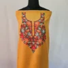 Mustard 2PC Kashmiri Ruby Cotton Suit With Hand Aari work- Zohra