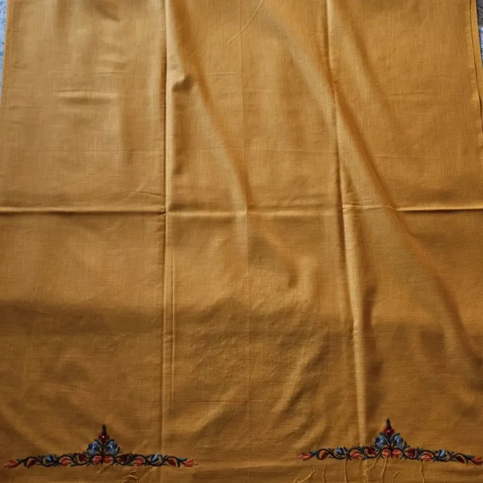 Mustard 2PC Kashmiri Ruby Cotton Suit With Hand Aari work- Zohra - Image 4