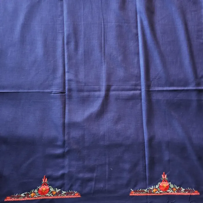 Dark Blue 2PC Kashmiri Ruby Cotton Suit With Hand Aari work- Zohra - Image 4
