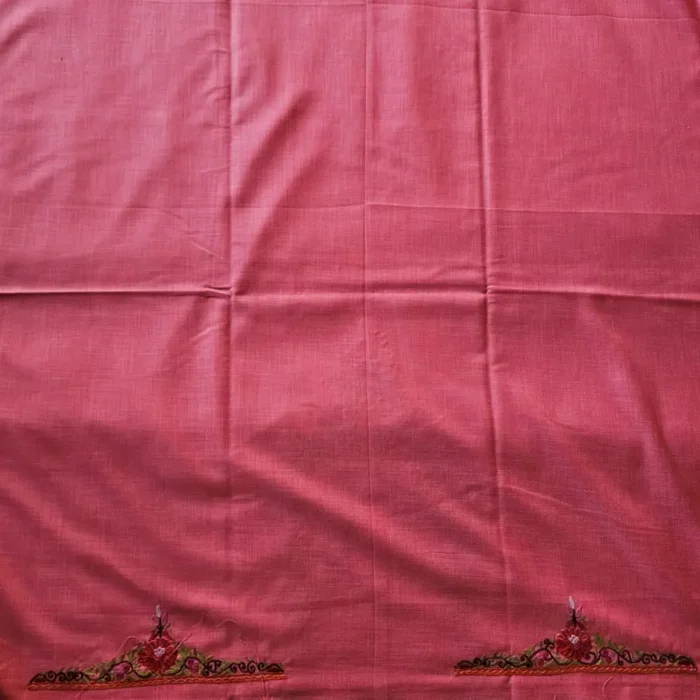 Hot Pinkish 2PC Kashmiri Ruby Cotton Suit With Hand Aari work- Zohra - Image 4