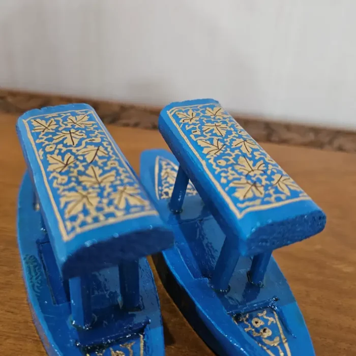 Set of 2 | Blue Kashmiri Paper Machie Shikara - Image 4