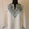 Mehar Cream Kashmiri Aari Embroidered Summer Cool Kurti