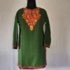 Kashmiri Green Aari Work Kurti in Summer Cool