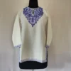 White Summer Cool Aari Work Kashmiri Kurti