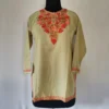 Aari Embroidered Beige Kashmiri Kurti in Summer Cool