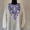 Kashmiri White Aari Work Summer Cool Kurti