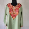 Kashmiri Summer Cool Green Aari Work Kurti