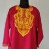 Red Summer Cool Aari Embroidered Kashmiri Kurti