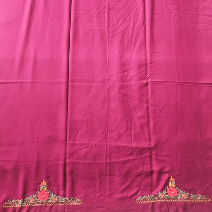2PC Maroon Summer Cool Kashmiri Suit With Hand Ari embroidery - Zohra - Image 4