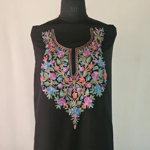 Black 2PC Summer Cool Kashmiri Suit With Hand Ari embroidery - Zohra