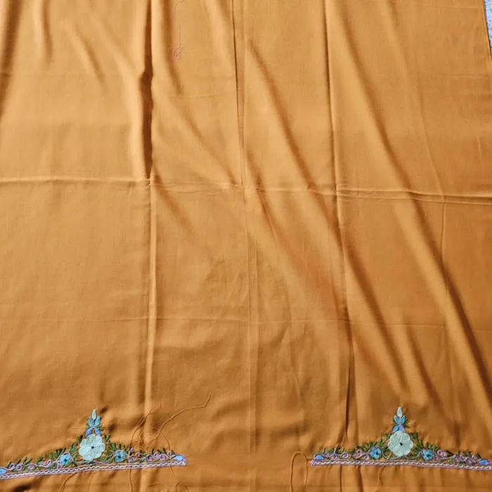 Mustard 2PC Summer Cool Kashmiri Suit With Hand Ari embroidery - Zohra - Image 4