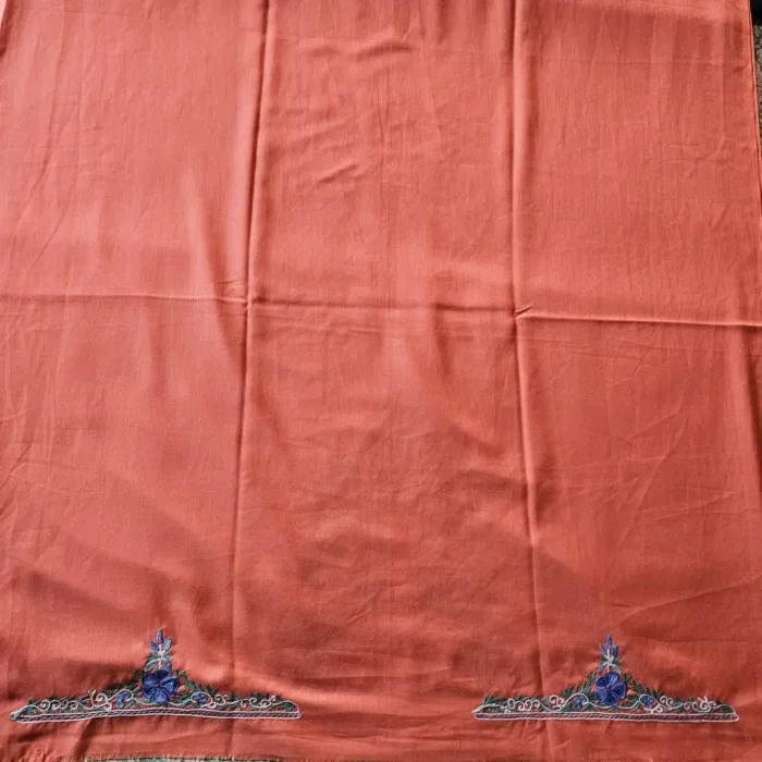 Peach 2PC Summer Cool Kashmiri Suit With Hand Ari embroidery - Zohra - Image 4