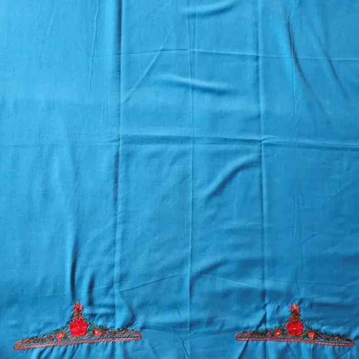 Blue 2PC Summer Cool Kashmiri Suit With Hand Ari embroidery - Zohra - Image 4