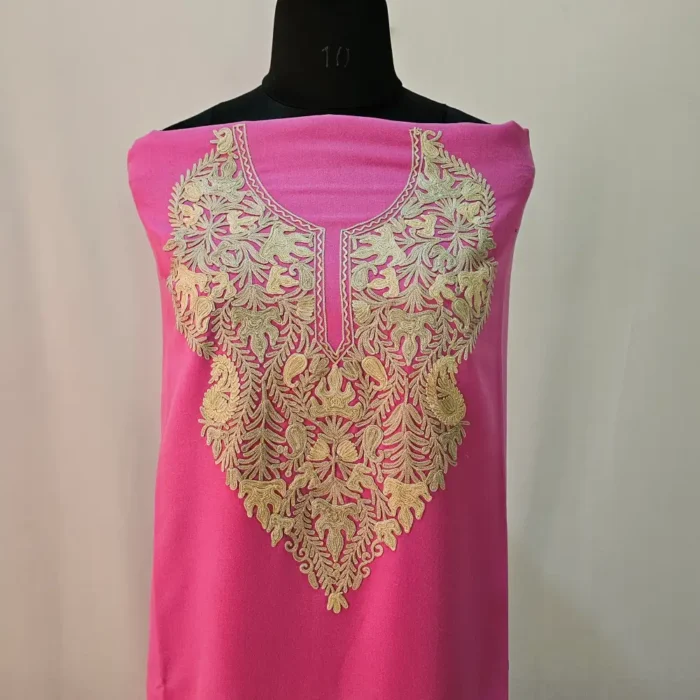 Pink 2PC Summer Cool Kashmiri Suit With Hand Ari embroidery - Zohra
