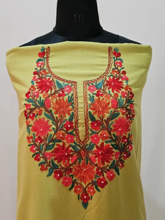 Green 2PC Summer Cool Kashmiri Suit With Aari embroidery - Zohra