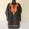 Black Short Kashmiri Summer Cool Kurti With Aari Work - Zohra