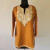 Brown Short Kashmiri Summer Cool Kurti With Aari Work - Zohra
