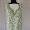 White Unstitched 2PC Kashmiri Cotton Suit with All Over Jaal Badami Work