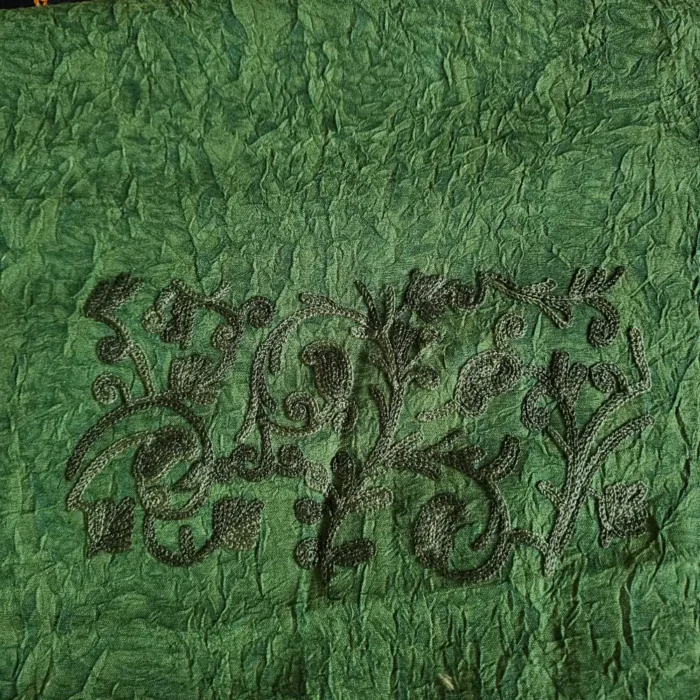 Forest Green Unstitched 2PC Kashmiri Cotton Suit | All over Jaal Badami Work – Dal Jheel - Image 4
