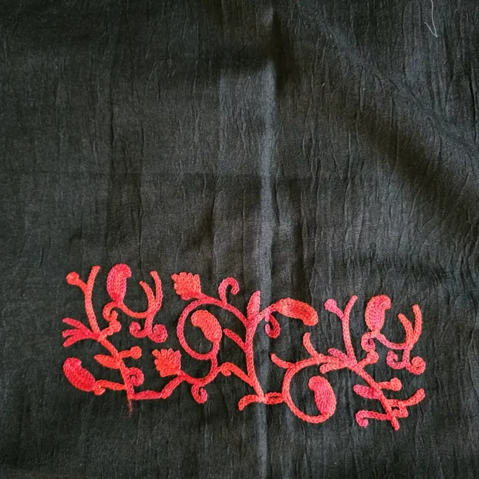 Elegent Black Unstitched 2PC Kashmiri Cotton Suit | All over Jaal Badami Work – Dal Jheel - Image 4