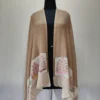 Mehfil Beige Kashmiri Womens Wool Stole with Kani Work Palla