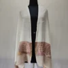 Qalanderi Beige Wool Stole in Kani Work Palla for Women