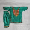 Baby Girls Green Cotton Kurta Set Aari Work