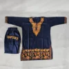 kids aari work kurta set in ruby cotton