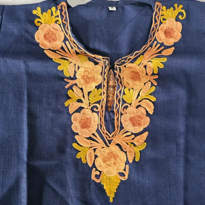 Mahjabeen Cotton Kurta Set in Kashmiri Aari Work for Small Girl (4-5 years) - Image 3