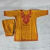 Aari Embroidered Kashmiri Noori Jahan Kids Mustard Cotton Kurta Set (4-5 years)