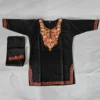 kids aari work Black kurta set in ruby cotton