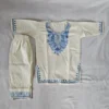 Kids White Aari Work Kashmiri Cotton Small Girl Kurta Set