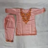 Pink Kashmiri Cotton Kurta Set for Girl with Aari Embroidery