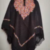 Black Poncho in Cashmilon with Aari Embroidery