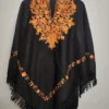 Black Poncho in Cashmilon with Aari Embroidery