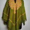 Aari Embroidery Green Cashmilon Noorin Poncho