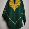 Aari Embroidery Gren Cashmilon Poncho