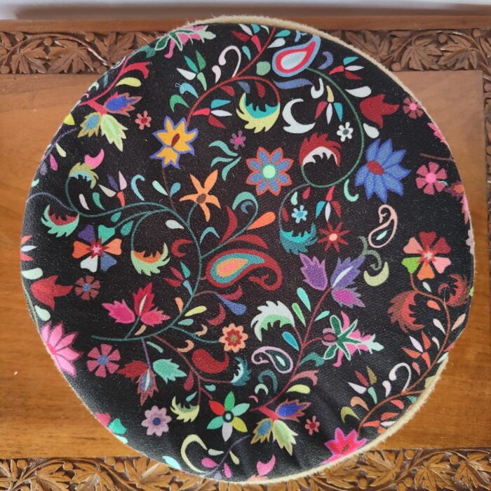 Cream and Mustard Velvet Pakol Cap with Border - Kani Print - Image 4