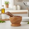 Walnut Wood Mortar & Pestle from Kashmir - Polished