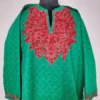 Green Tweed Pheran with Aari Embroidery Work