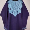 Royal Blue Tweed Women’s Pheran Featuring Aari Work