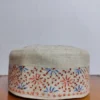 Premium Cream Kashmiri Pure Pashmina Hand Sozni Work Cap