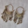 Kashmiri Traditional Earrings in Silver Vintage with Unique Crescent Engravings